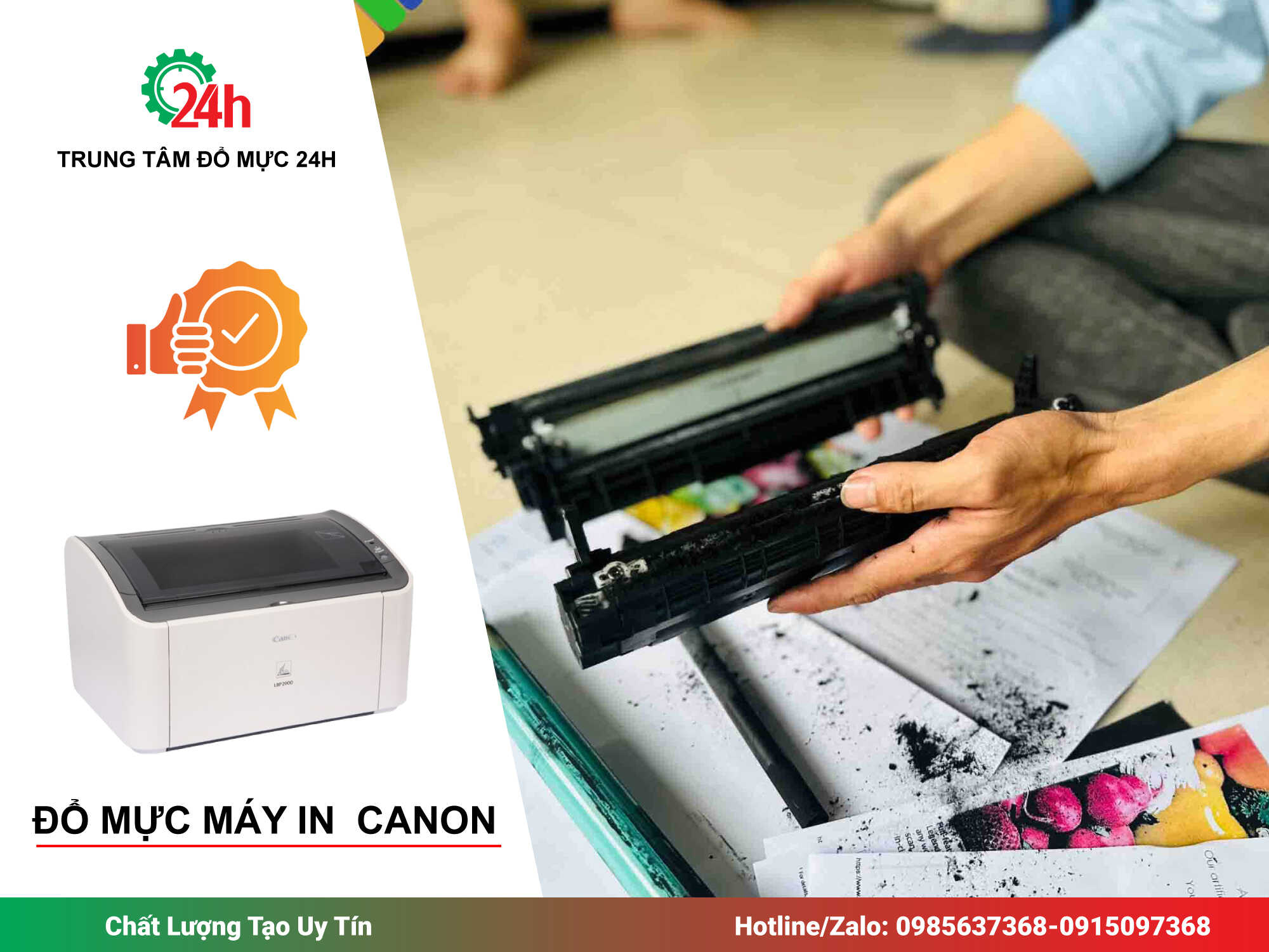 đổ mực máy in canon
