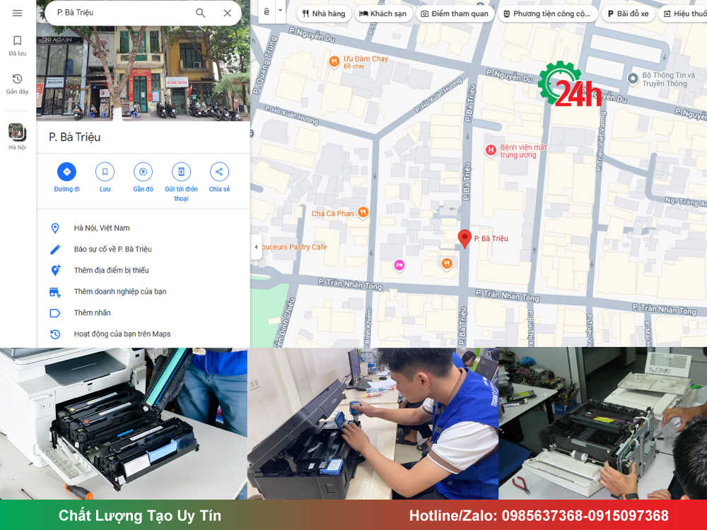 Đổ mực máy in tại khu vực Bà Triệu