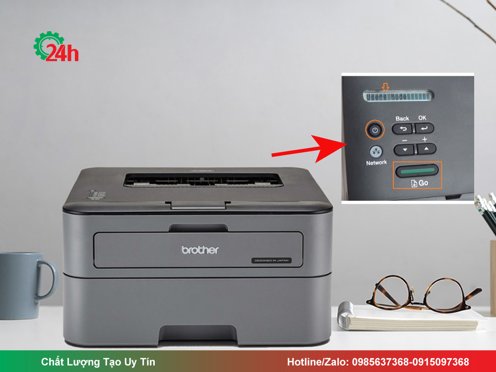 Reset máy in Brother HL 2240D báo lỗi toner