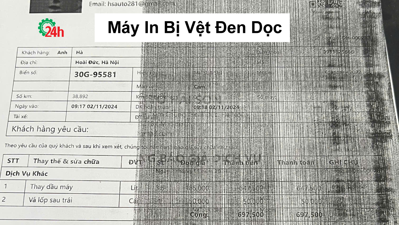 Máy In Bị Vệt Đen Dọc