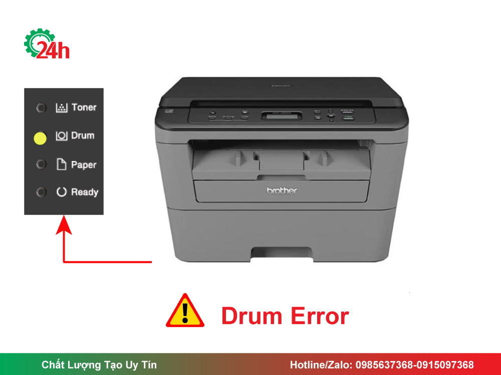 Dấu Hiệu Máy In Brother DCP L2520D Báo Lỗi Drum
