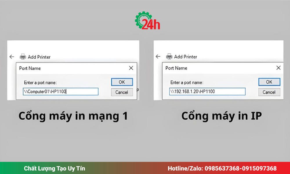 Nhập tên cổng phù hợp Tại bước này