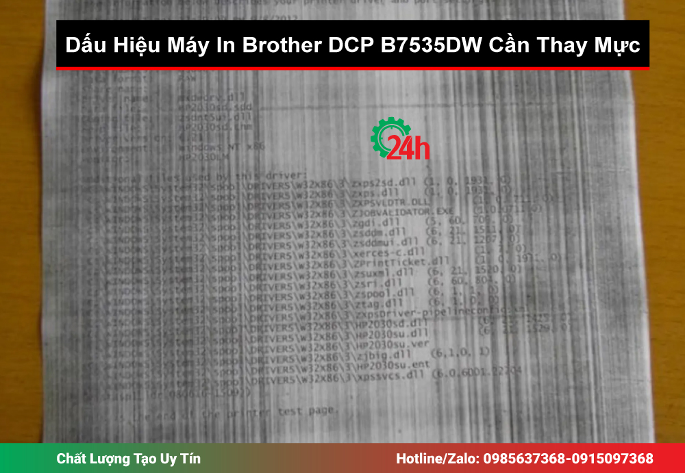 Dấu Hiệu Máy In Brother DCP B7535DW Cần Thay Mực