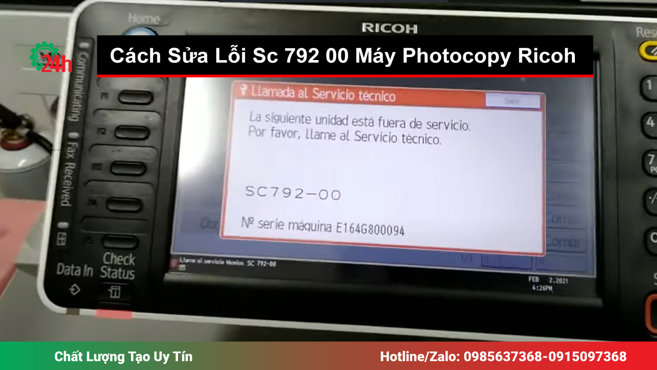 Cách Sửa Lỗi Sc 792 00 Máy Photocopy Ricoh 