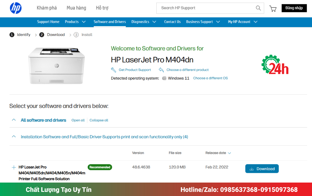 Tải và Cài Driver HP M404DN Chính Thức