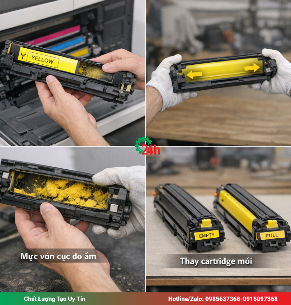 Cartridge Màu Vàng Bị Lỗi Hoặc Hết Mực