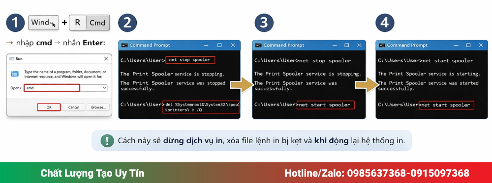 Hủy lệnh in bằng Command Prompt (Khi lệnh bị treo)