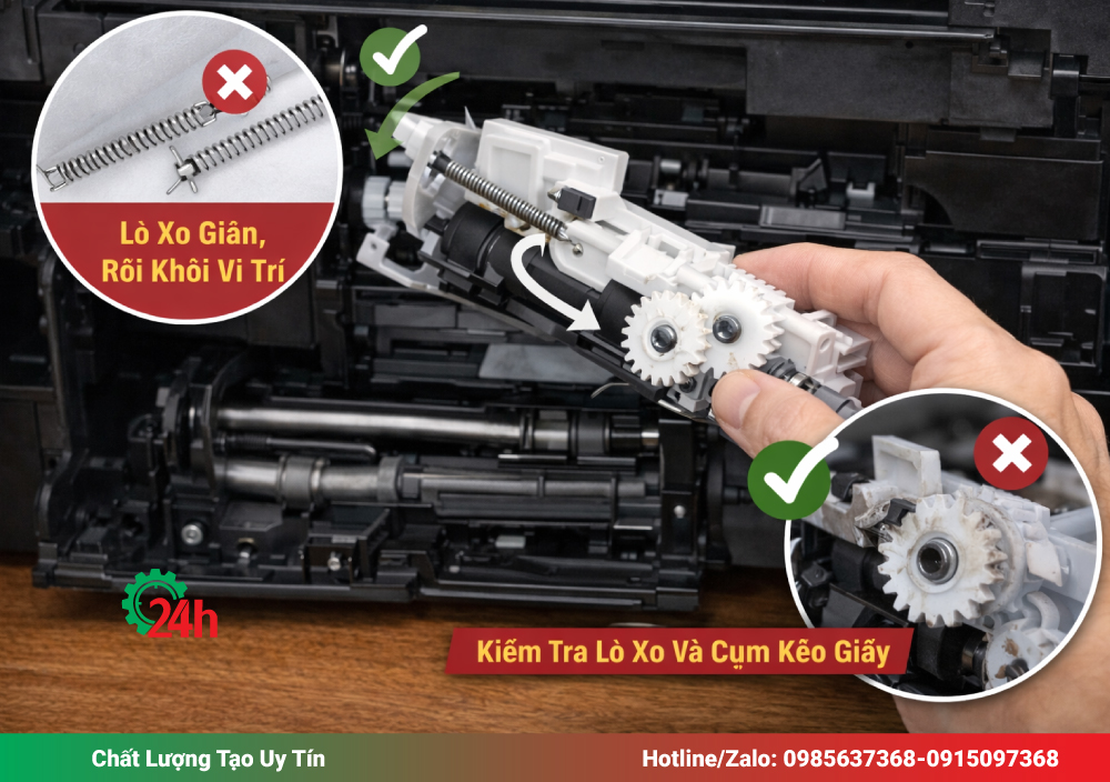 Kiểm Tra Lò Xo Và Cụm Kéo Giấy