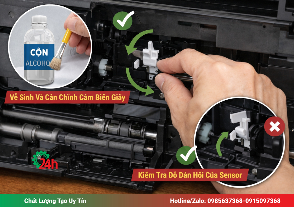 Vệ Sinh Và Căn Chỉnh Cảm Biến Giấy