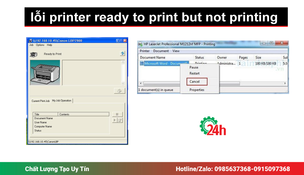 lỗi printer ready to print but not printing
