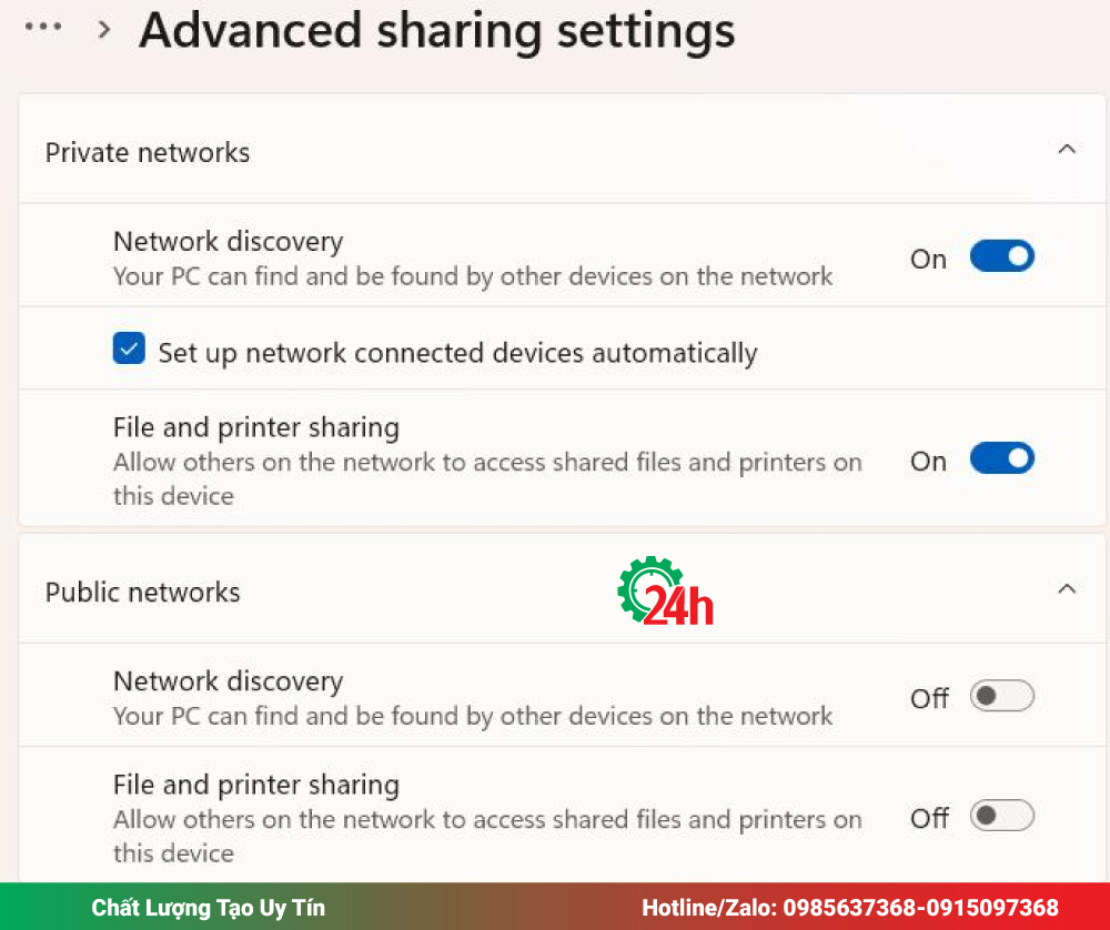 Kiểm Tra Network Discovery Và File And Printer Sharing