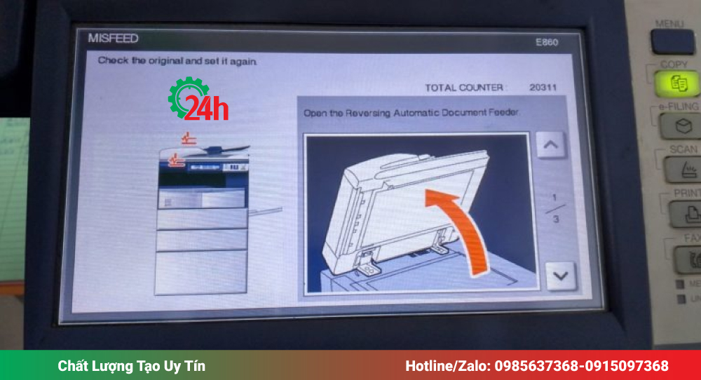 Mở đúng nắp theo hướng dẫn của máy