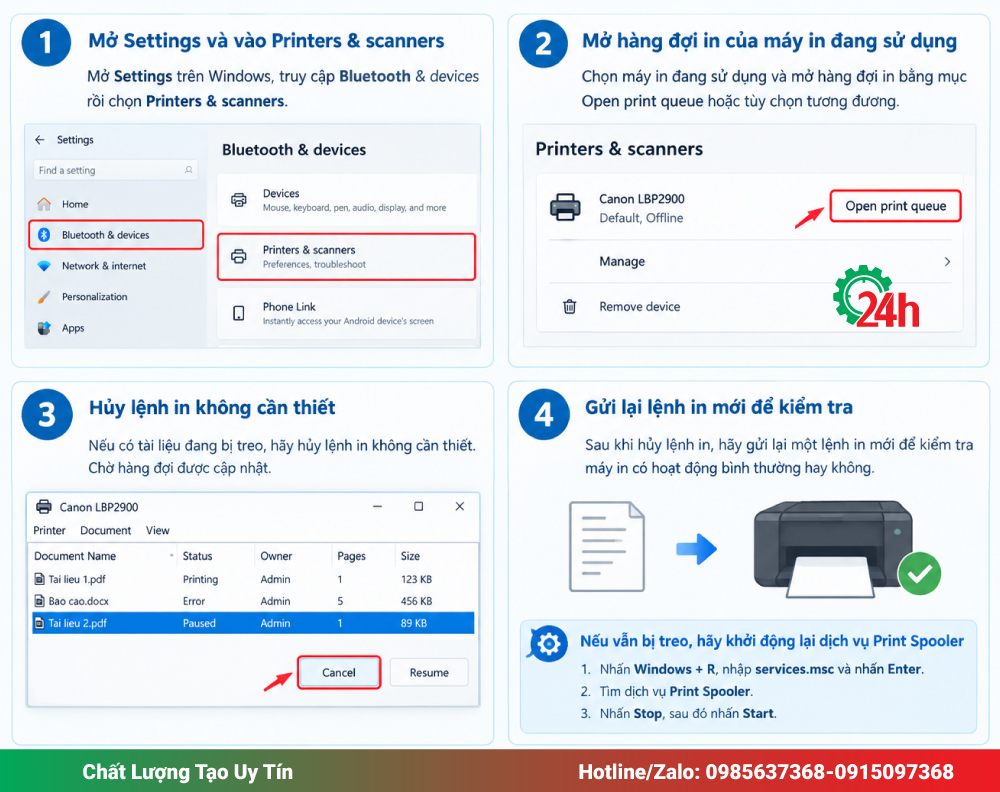 Xóa Lệnh In Bị Treo