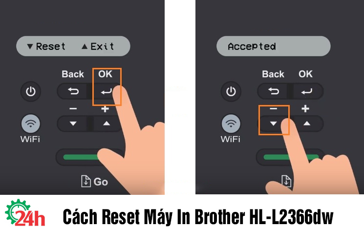 Reset máy in Brother HL-L2366dw