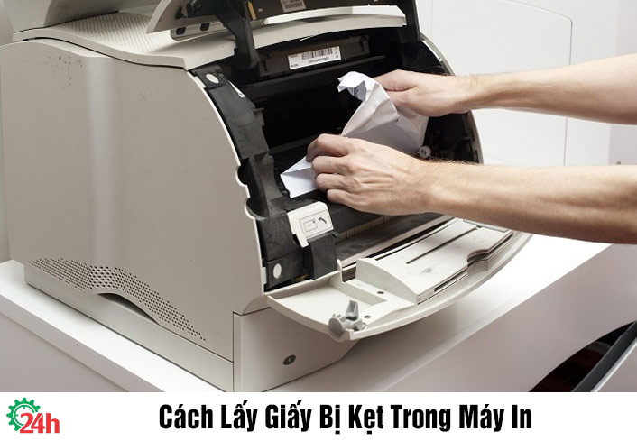 cách lấy giấy bị kẹt trong máy in