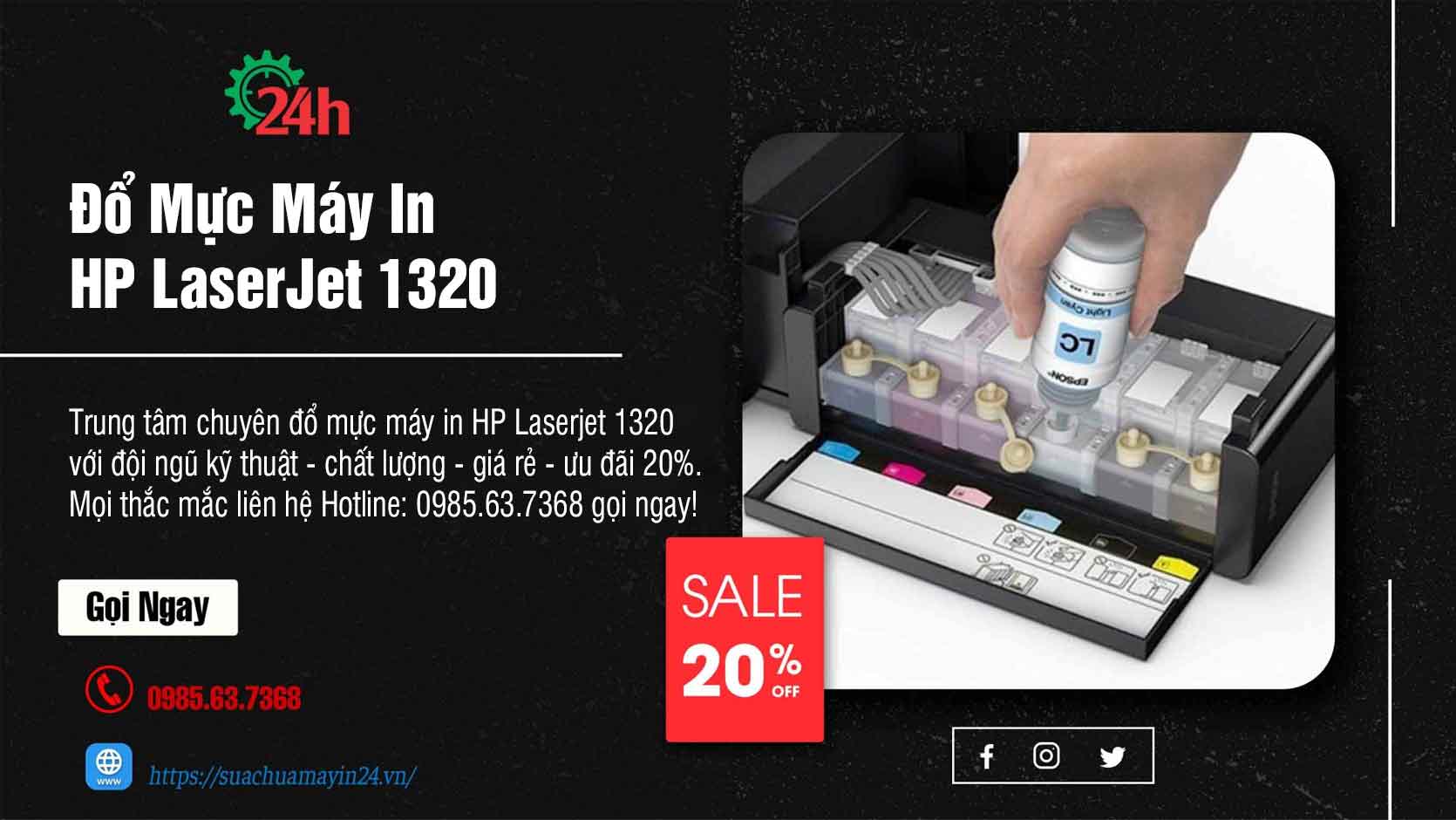 đổ mực máy in HP Laserjet 1320