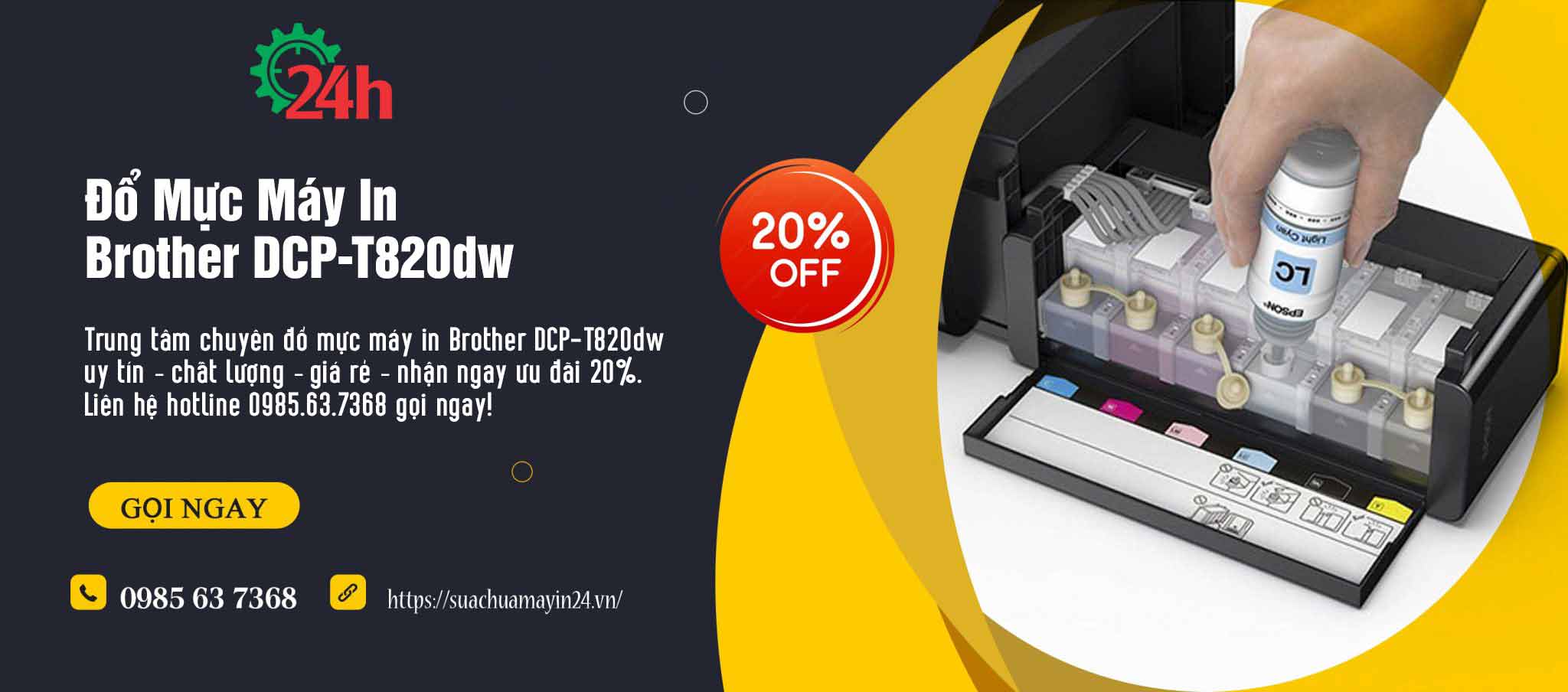 đổ mực máy in Brother DCP-T820dw