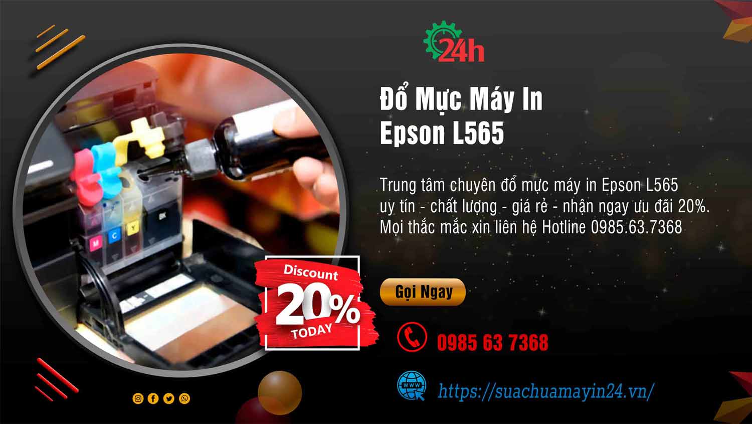 đổ mực máy in Epson L565