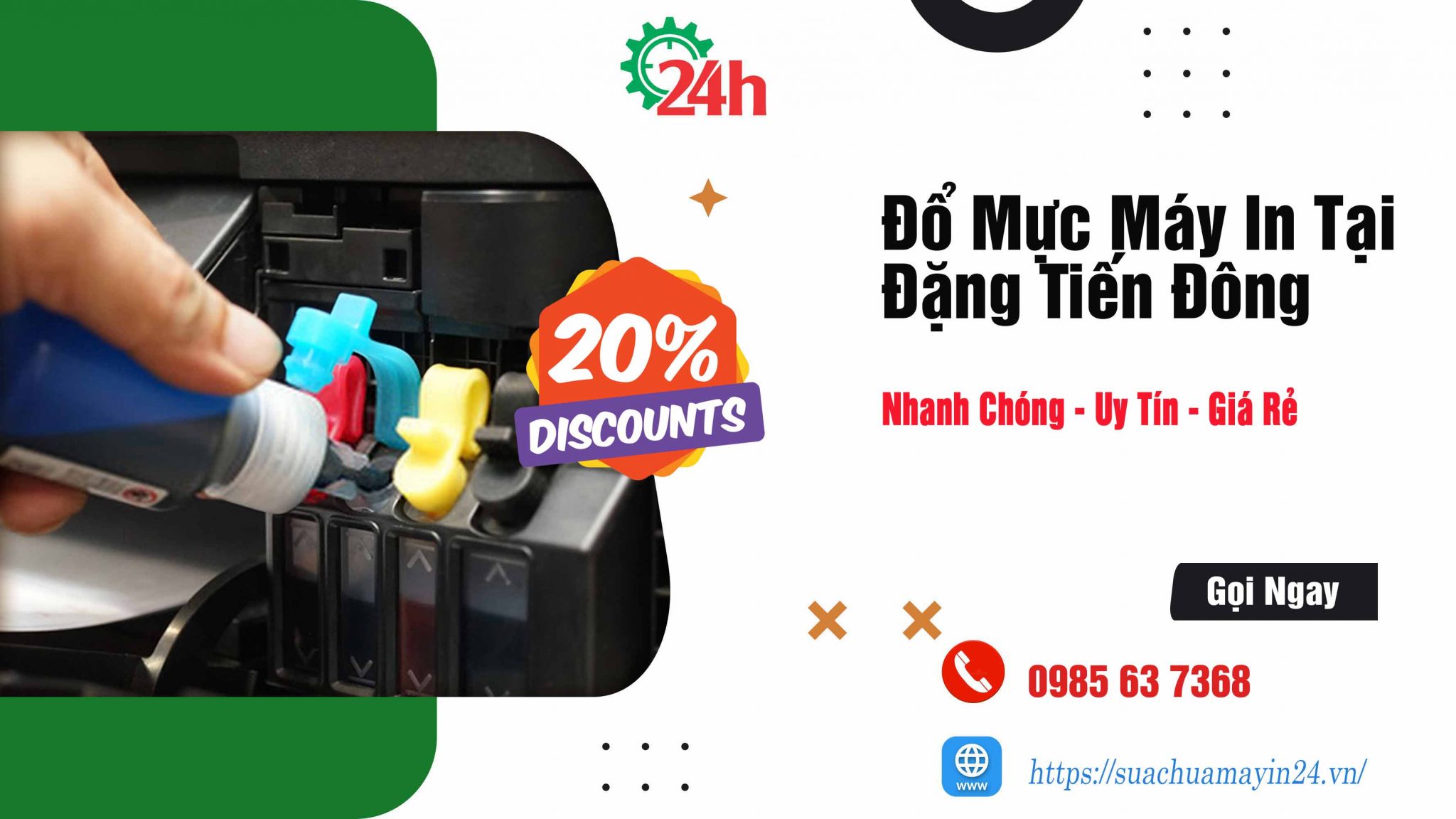 đổ mực máy in tại Đặng Tiến Đông