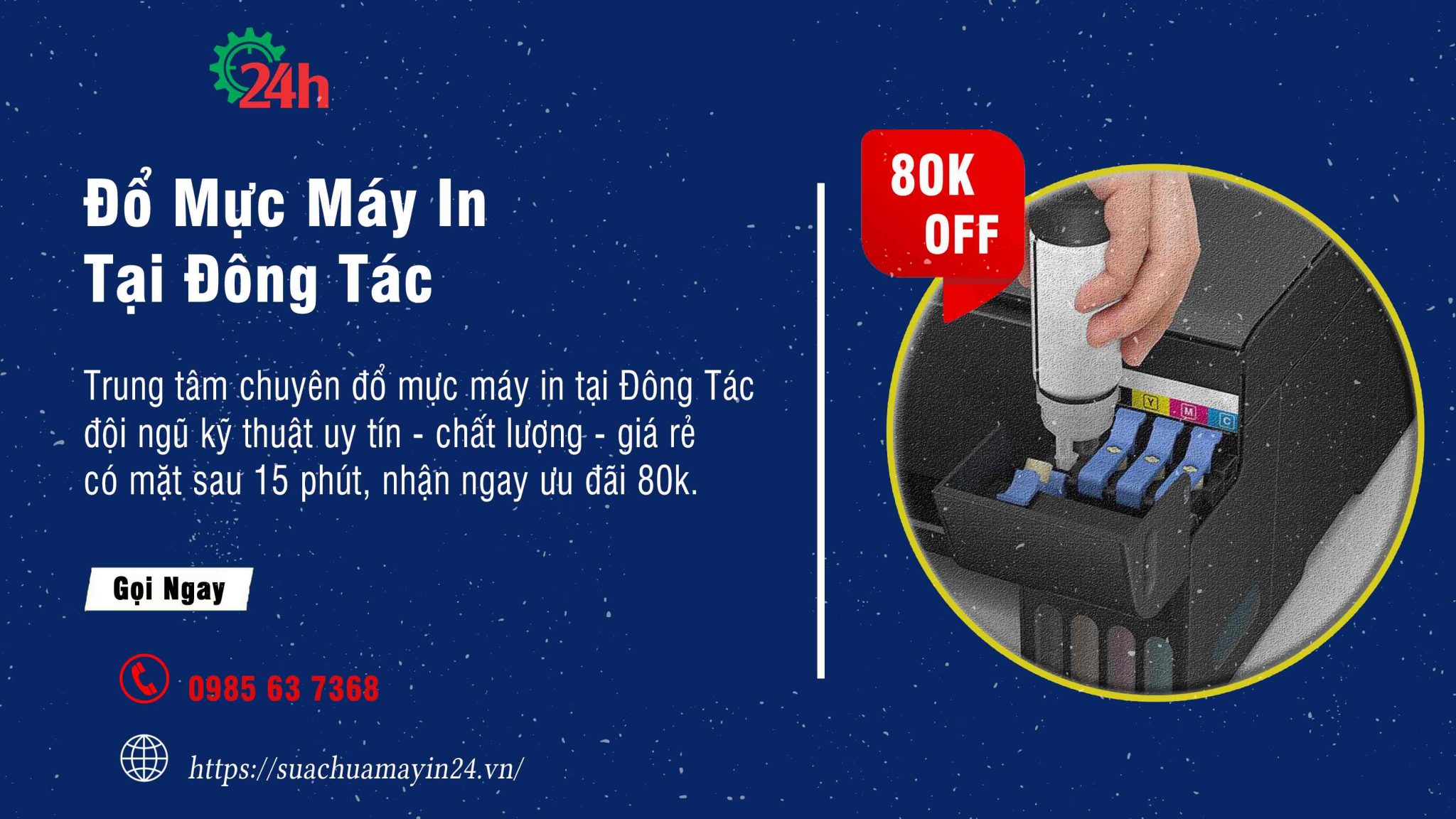 đổ mực máy in tại Đông Tác