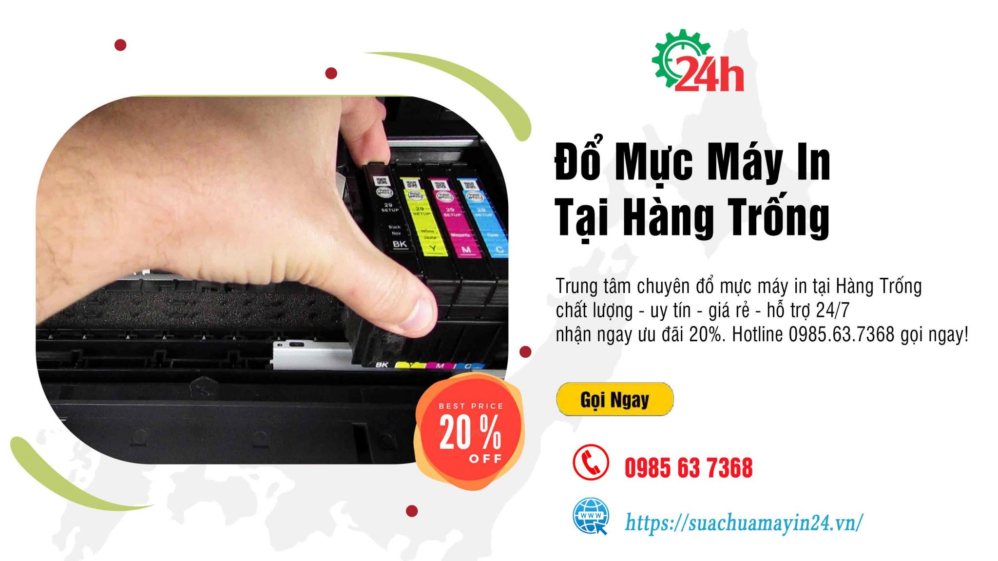 đổ mực máy in tại Hàng Trống