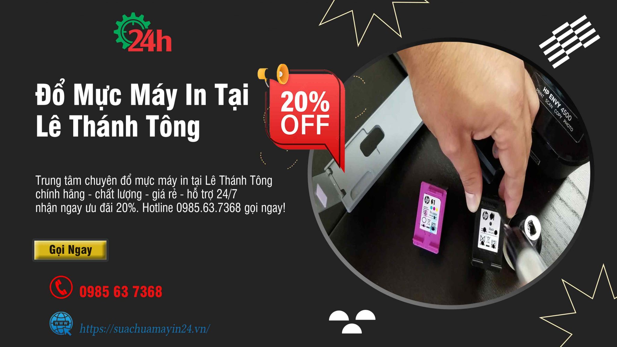 đổ mực máy in tại Lê Thánh Tông