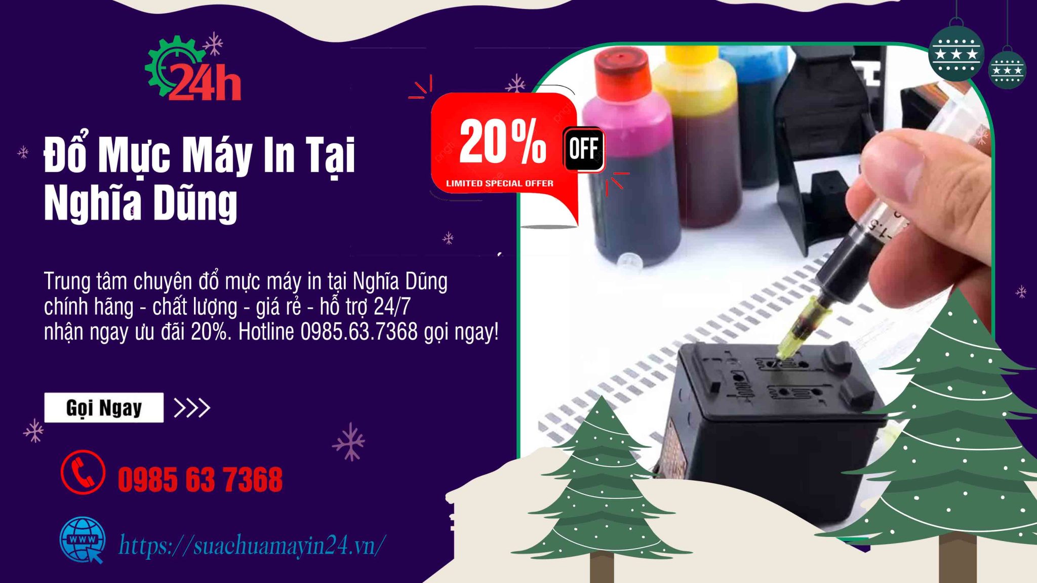 đổ mực máy in tại Nghĩa Dũng