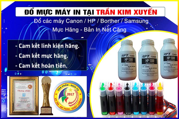 Đổ mực máy in tại Trần Kim Xuyến