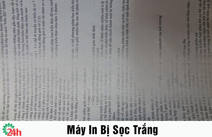 máy in bị sọc trắng