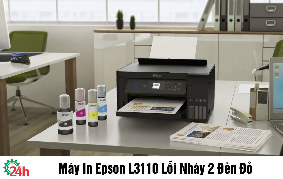 máy in Epson L3110 lỗi nháy 2 đền đỏ
