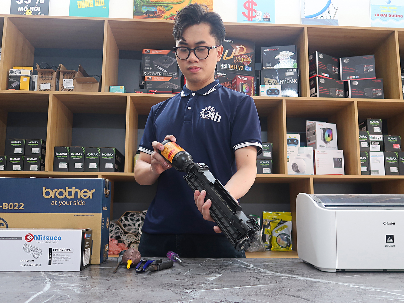 Đổ mực máy in tại nhà Hà Nội 24H