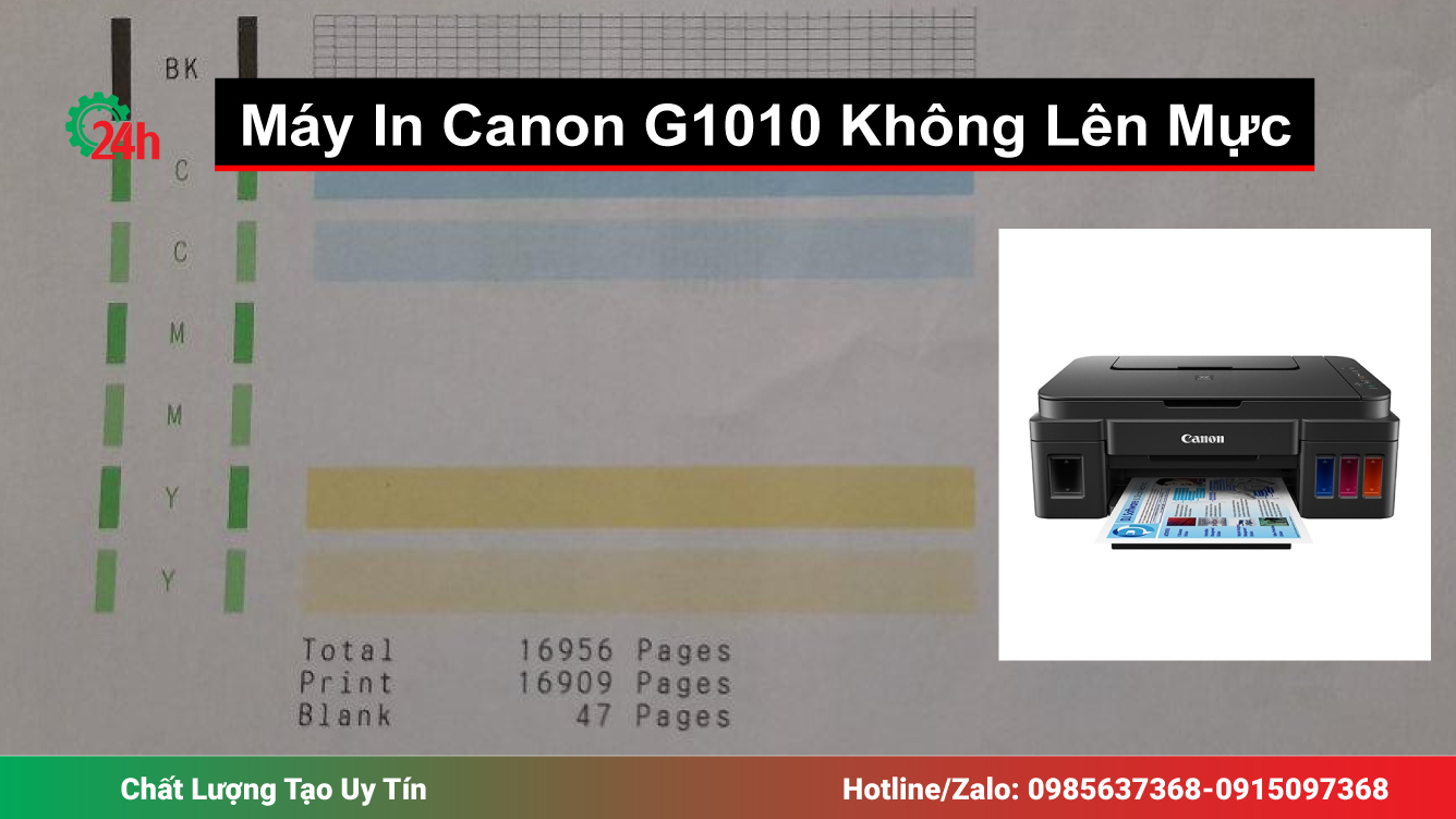 Khắc Phục Máy In Canon G1010 Không Lên Mực