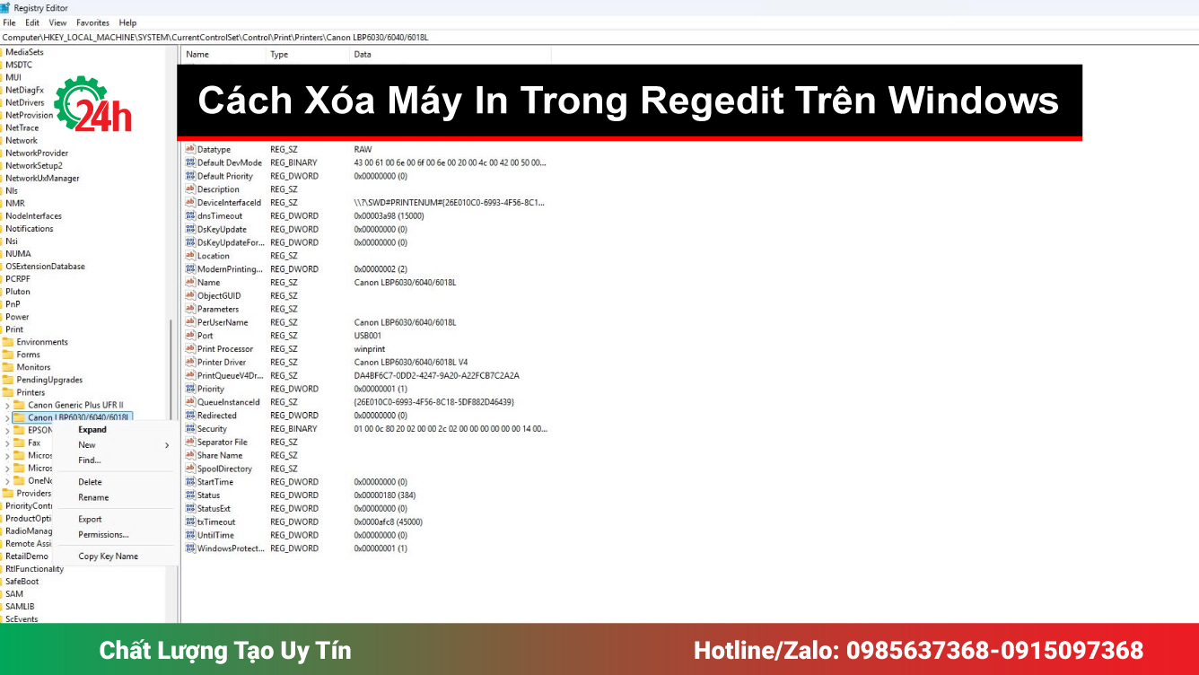 Cách Xóa Máy In Trong Regedit Trên Windows